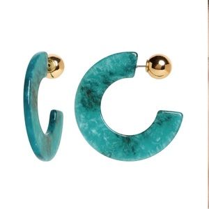 Turquoise chunky hoop earrings